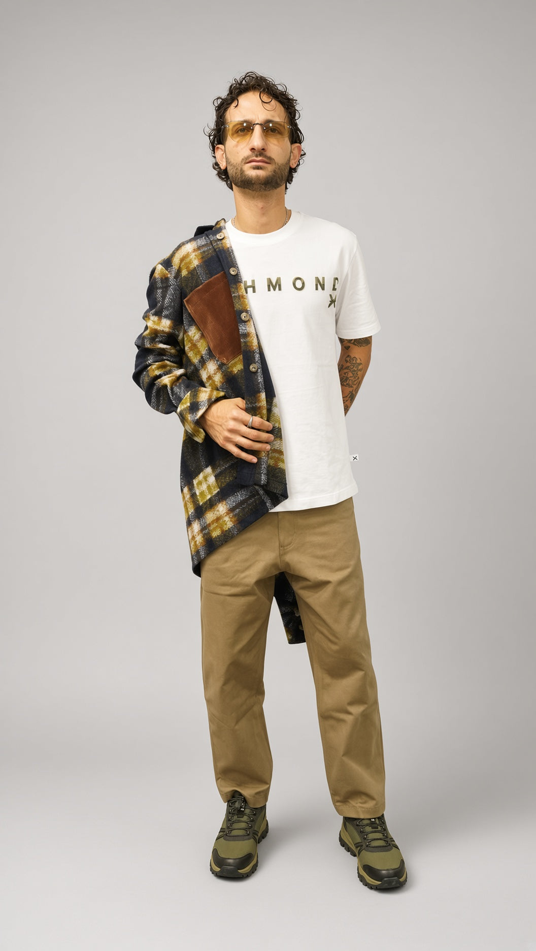 Overshirt uomo Displaj quadri giallo blu