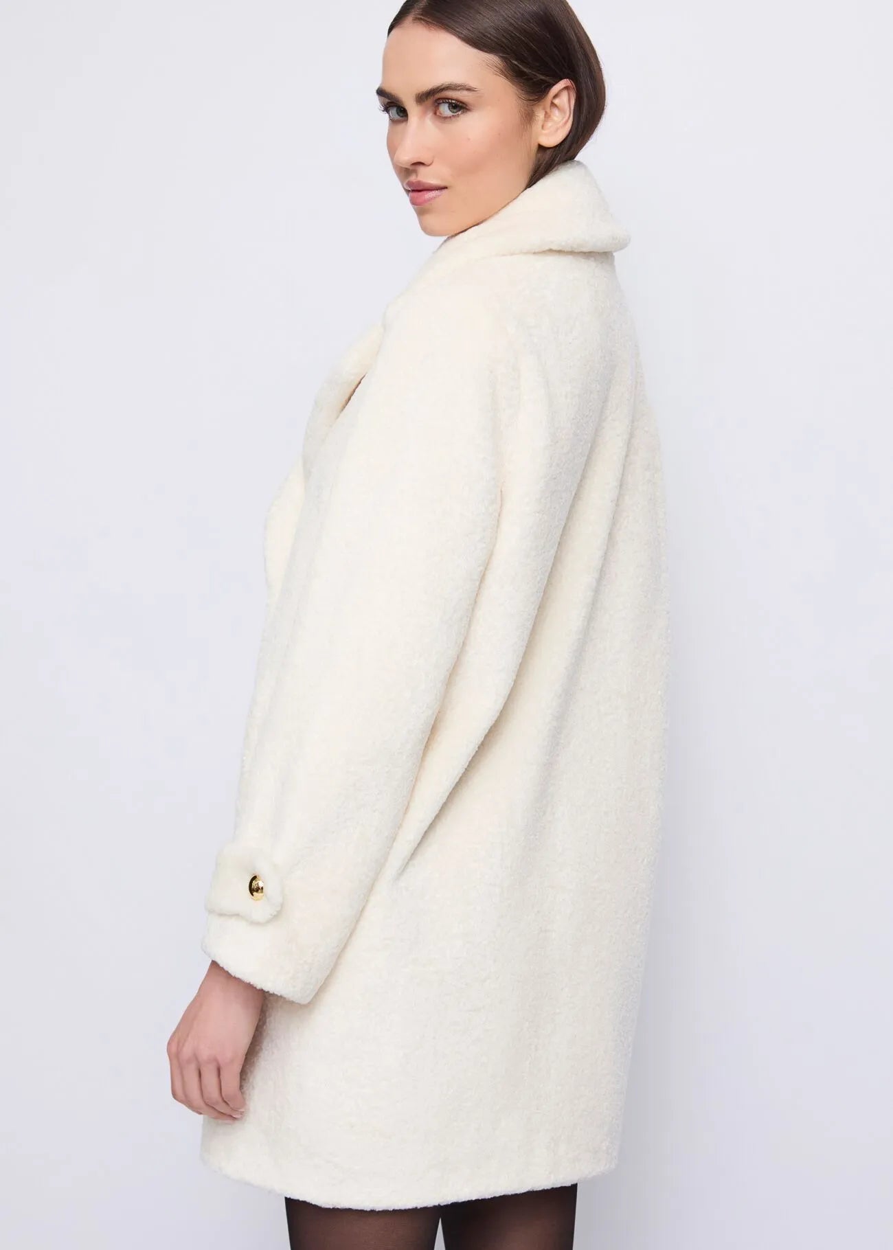 Gaudì Women's White Faux Fur Coat