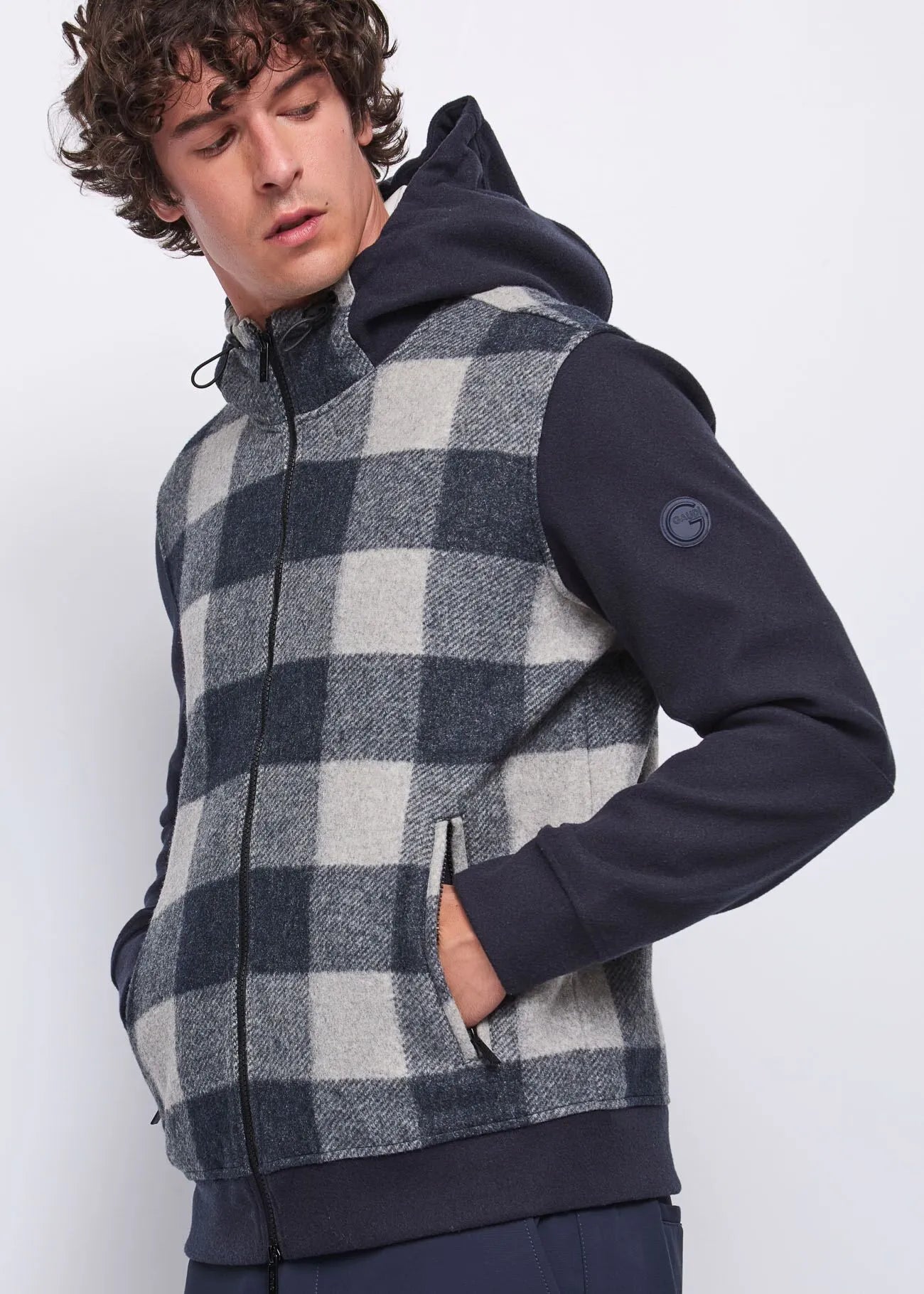Gaudì checked jacket with hood