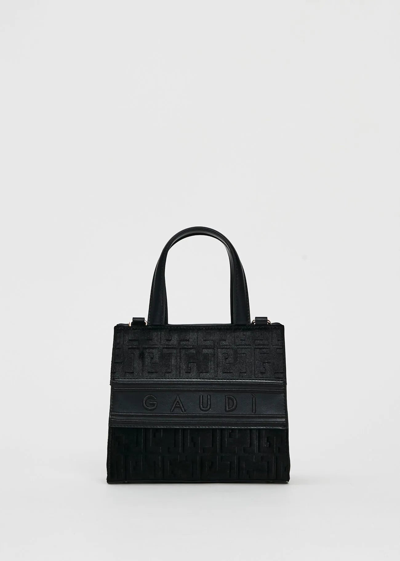 Gaudì black velvet top handle bag