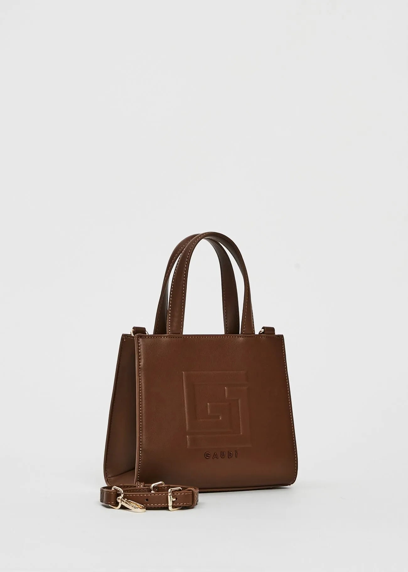 Brown mini shopping bag with Gaudì logo