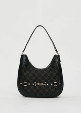 Black hobo bag with Gaudì jacquard logo