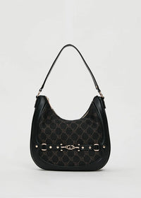 Black hobo bag with Gaudì jacquard logo