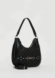 Black hobo bag with Gaudì jacquard logo