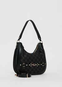 Black hobo bag with Gaudì jacquard logo