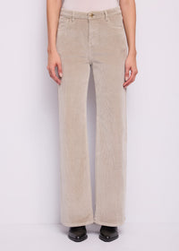 Pantaloni wide leg da donna in velluto di cotone