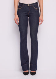 Jeans bootcut da donna in cotone elasticizzato