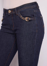 Jeans bootcut da donna in cotone elasticizzato