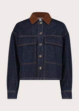 Giacca da donna in denim con bottoni dorati