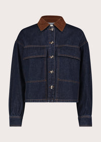 Giacca da donna in denim con bottoni dorati