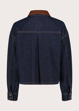 Giacca da donna in denim con bottoni dorati
