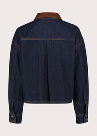 Giacca da donna in denim con bottoni dorati