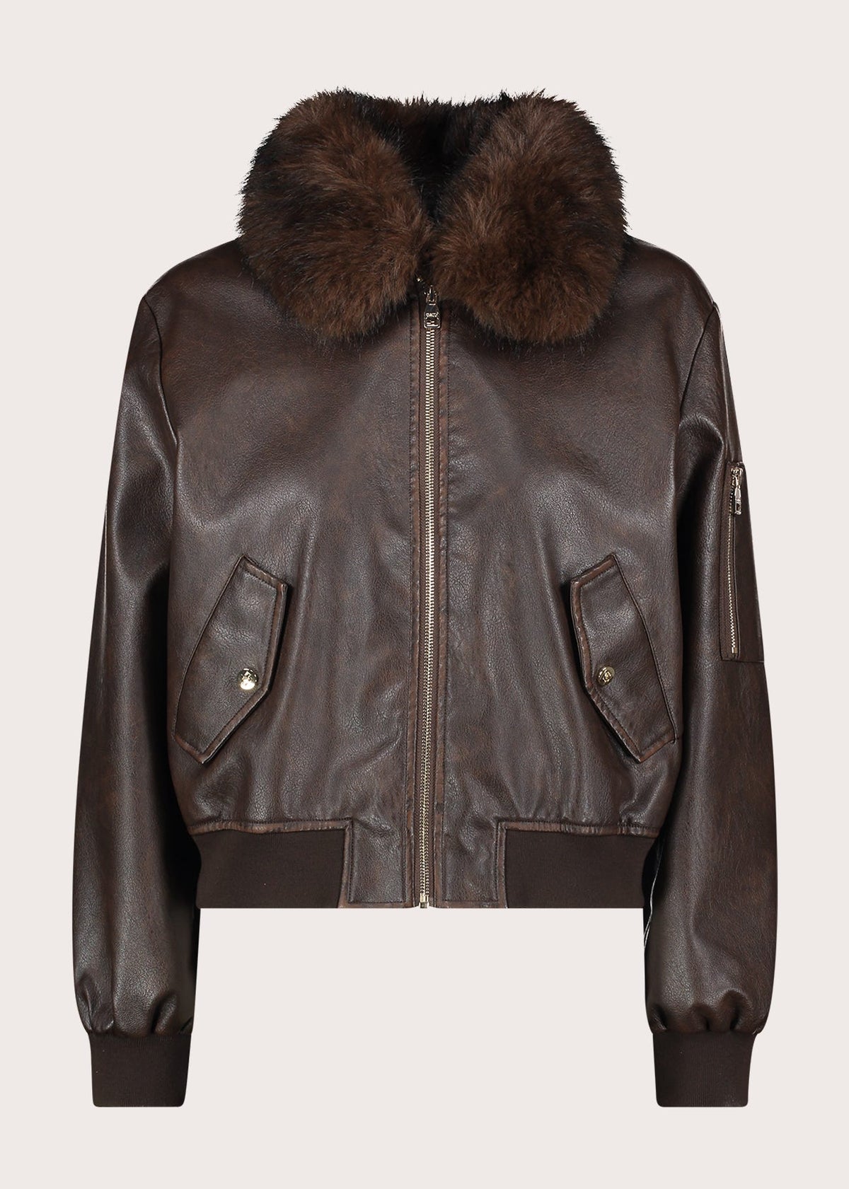 Giacca da donna in similpelle con zip
