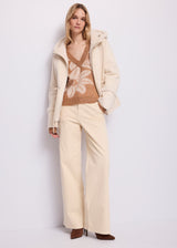 Giacca da donna in shearling con cappuccio
