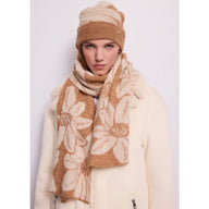 Sciarpa donna lana jacquard floreale