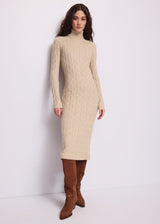 Abito midi da donna con collo dolcevita