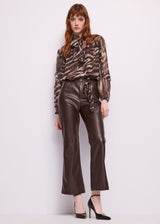 Pantaloni flare cropped da donna con foulard