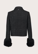 Giacca da donna in bouclé e lurex con bottoni
