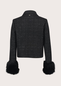 Giacca da donna in bouclé e lurex con bottoni