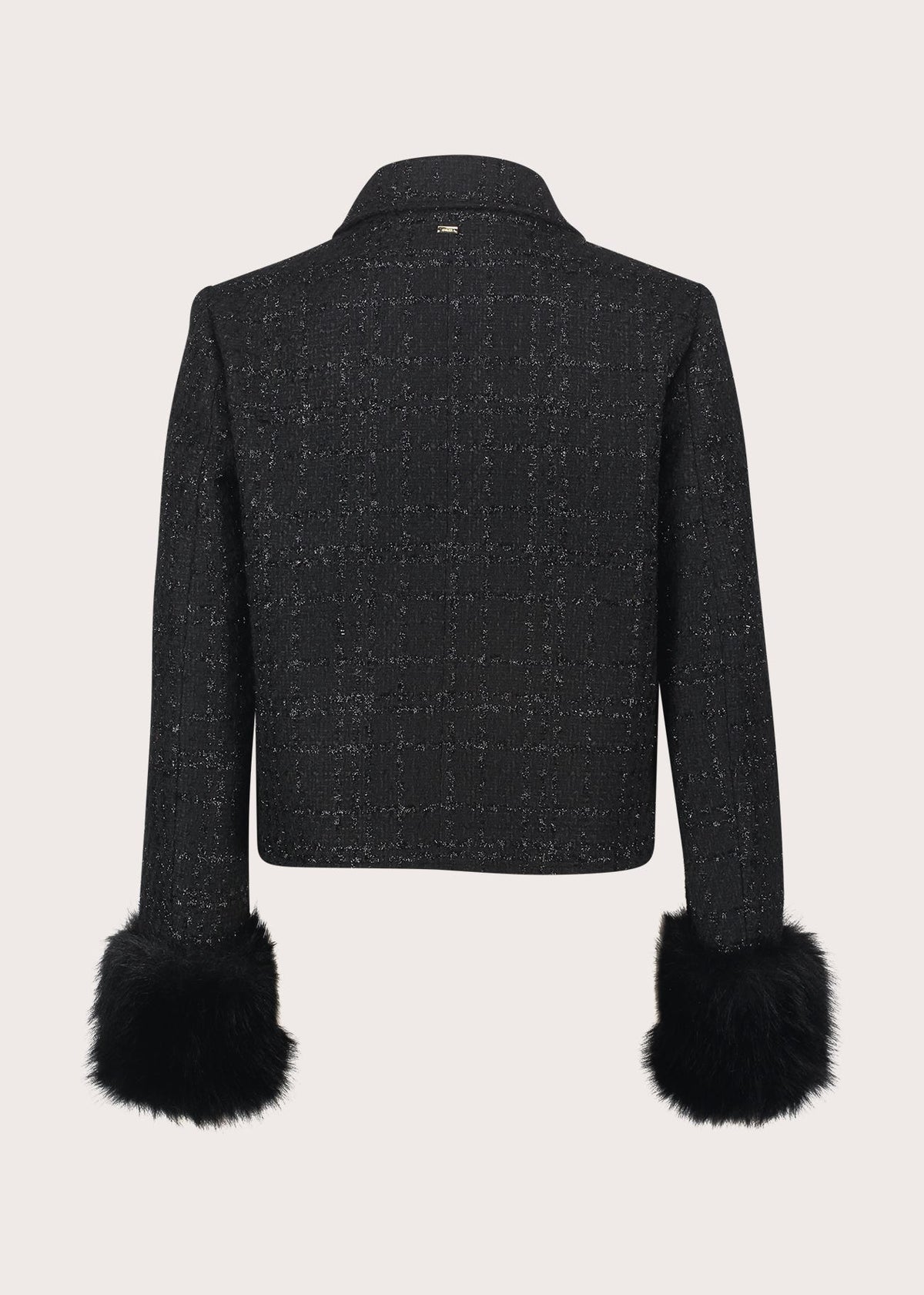Giacca da donna in bouclé e lurex con bottoni