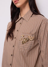 Camicia da donna in popeline con spille