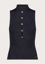 Top da donna in viscosa con collo alto