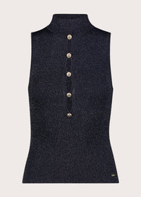 Top da donna in viscosa con collo alto