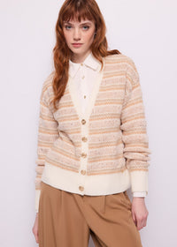 Cardigan a righe da donna con paillettes