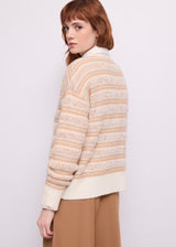 Cardigan a righe da donna con paillettes