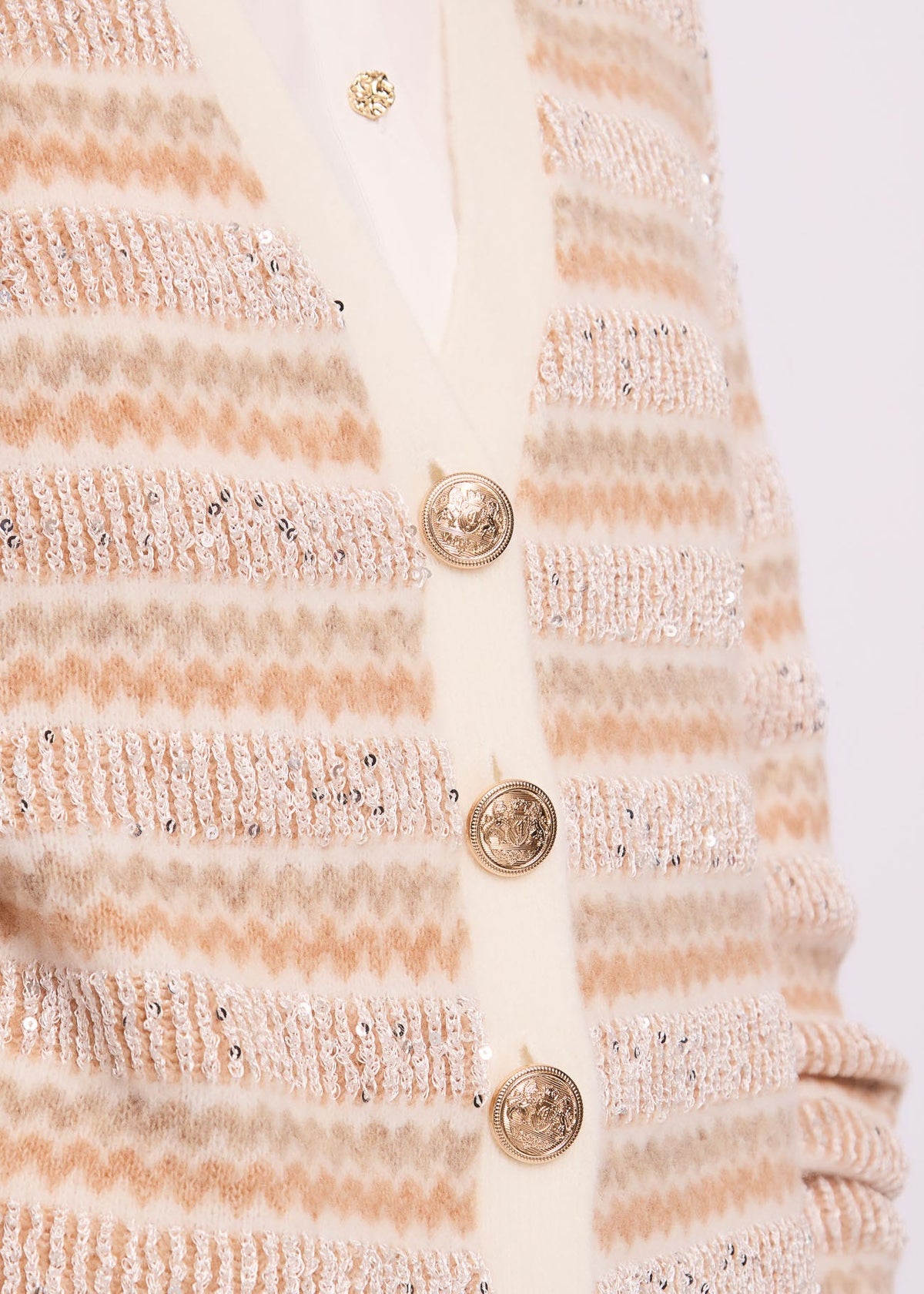 Cardigan a righe da donna con paillettes