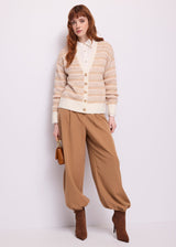 Cardigan a righe da donna con paillettes