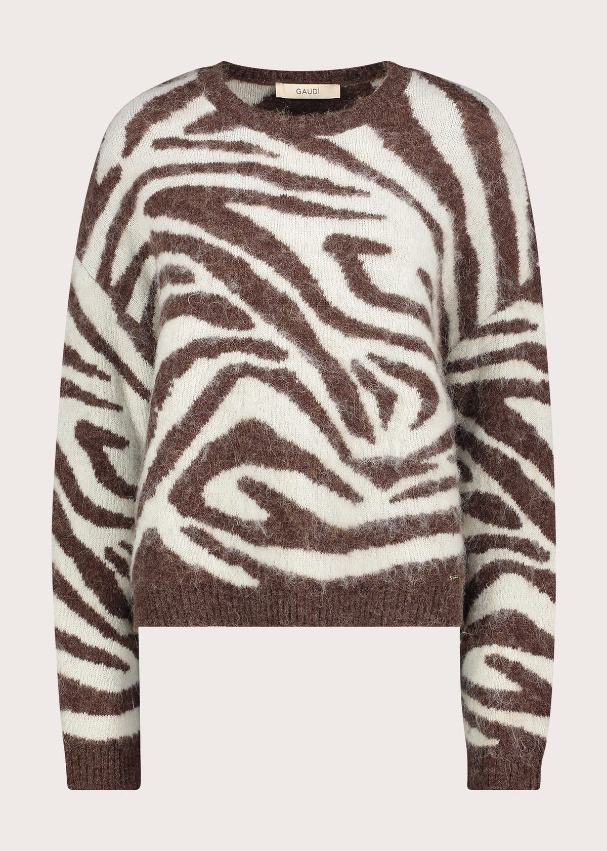 Maglia girocollo da donna in filato jacquard