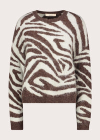 Maglia girocollo da donna in filato jacquard