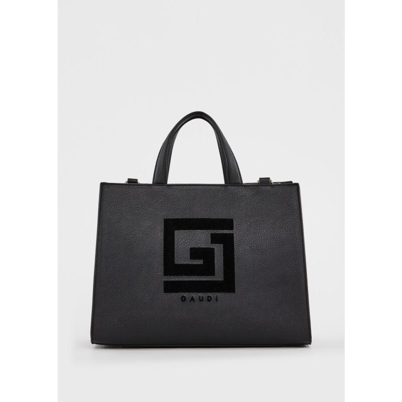 Shopping bag donna nera logo