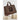 Shopping bag donna marrone logo