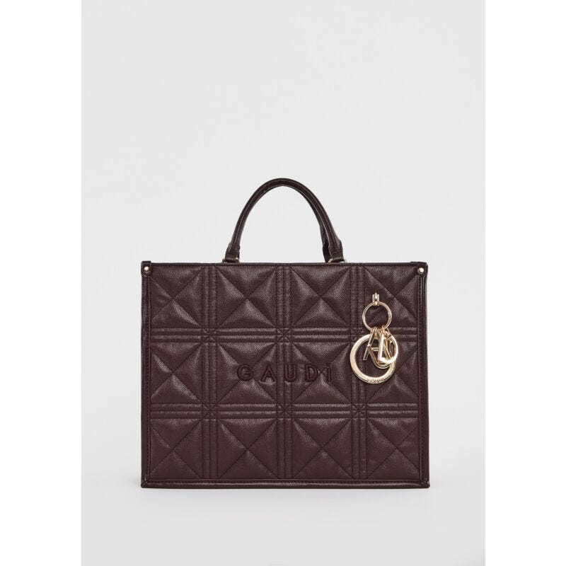 Shopping bag matelassé donna marrone
