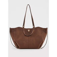 Shopping bag donna marrone con pochette