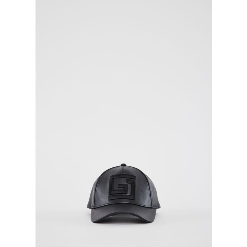 Cappello baseball donna similpelle nero