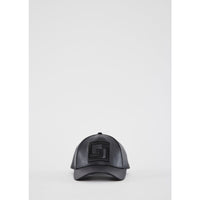 Cappello baseball donna similpelle nero