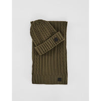 Set berretto e sciarpa uomo trecce beige