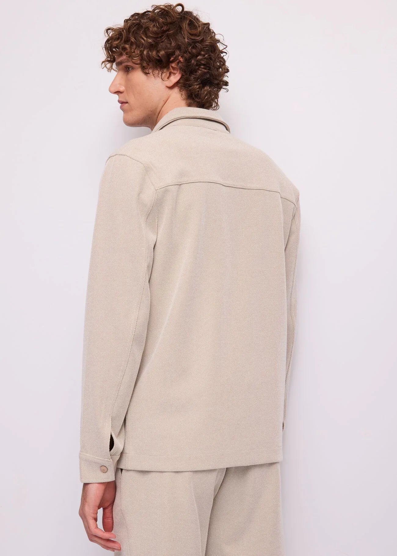 Giacca overshirt in cotone jacquard Gaudì