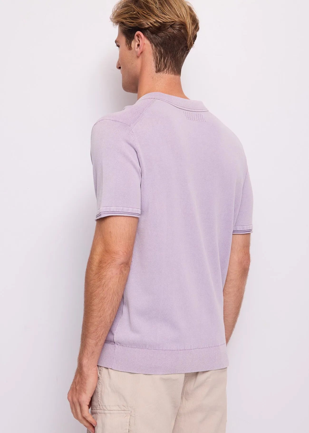 Polo lilla in maglia di cotone Gaudì