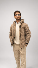 Parka con cappuccio beige da uomo Seinse