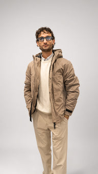 Parka con cappuccio beige da uomo Seinse