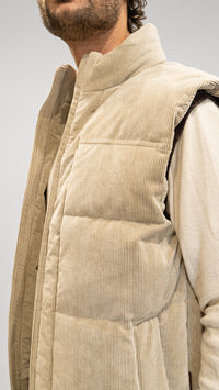 Smanicato in velluto beige da uomo Seinse