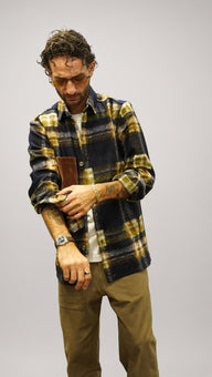 Overshirt uomo Displaj quadri giallo blu