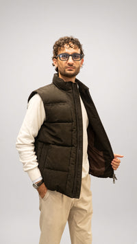 Smanicato in velluto marrone da uomo Seinse