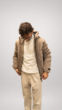 Parka con cappuccio beige da uomo Seinse