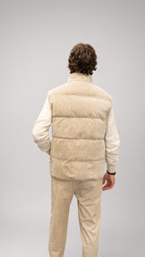 Smanicato in velluto beige da uomo Seinse