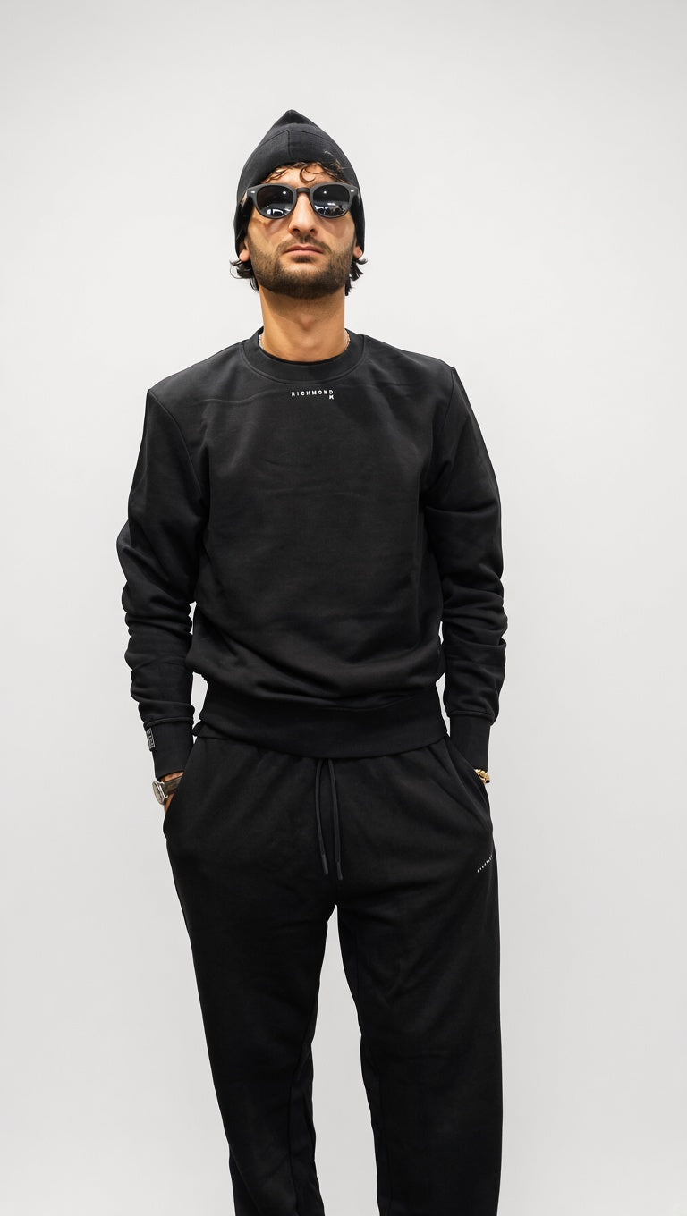 Felpa girocollo uomo Richmond nero